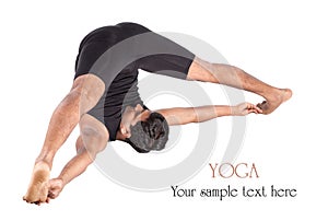 Yoga supta konasana halasana pose photo