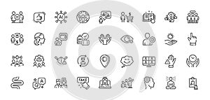 Yoga, Teamwork and Engineering line icons pack. For web app. Line icons. Vector