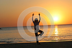 Yoga on Tel Aviv Beach at Sunset