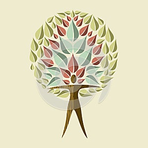 Yoga tree concept of woman doing relaxation pose