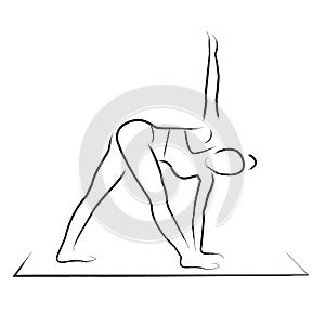 Yoga twisted warrior pose
