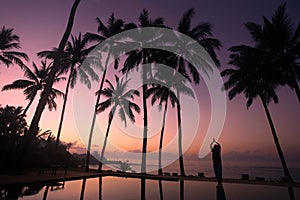 Yoga under the coconut trees