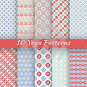 Yoga vector seamless patterns (tiling)