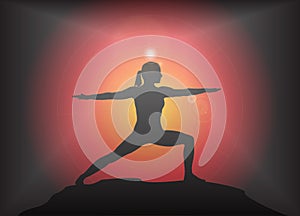 Yoga Warrior Pose Glare Background