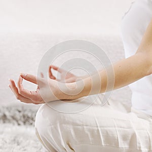 Yoga Woman Meditating Relaxing Healthy Lifestyle