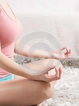 Yoga Woman Meditating Relaxing Healthy Lifestyle