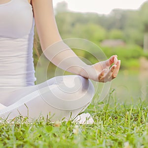 Yoga Woman Meditating Relaxing Healthy Lifestyle