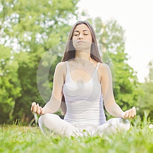 Yoga Woman Meditating Relaxing Healthy Lifestyle