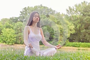 Yoga Woman Meditating Relaxing Healthy Lifestyle