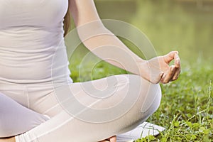 Yoga Woman Meditating Relaxing Healthy Lifestyle