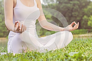 Yoga Woman Meditating Relaxing Healthy Lifestyle