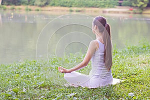 Yoga Woman Meditating Relaxing Healthy Lifestyle