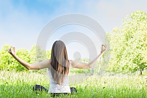 Yoga woman outdoors