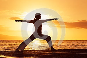 Yoga Woman at Sunset