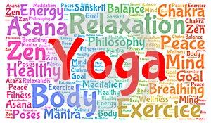 Yoga word cloud concept