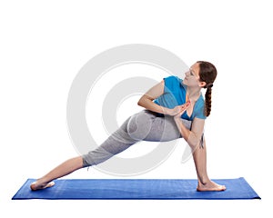 Yoga - young beautiful woman doing yoga asana excerise isolated