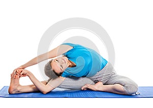 Yoga - young beautiful woman doing yoga asana excerise isolated