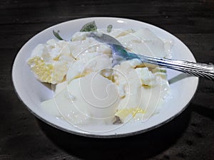 Yoghurt delicious food. Yogurt tasty food in Bangladesh. Curd food. Coagulated milk processing food.