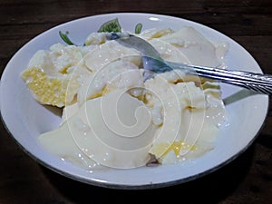 Yoghurt delicious food. Yogurt tasty food in Bangladesh. Curd food. Coagulated milk processing food.