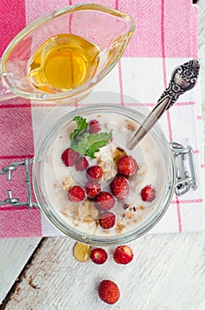 Yoghurt with wild strawberries