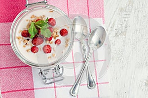 Yoghurt with wild strawberries