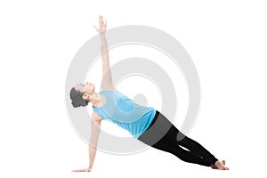 Yogi female in yoga Side Plank Pose