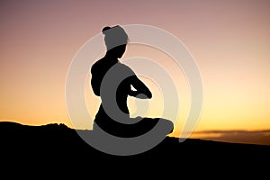 Yogi Master Silhouette on the beach