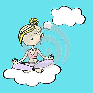 Yogi thinks a girl sitting on a cloud