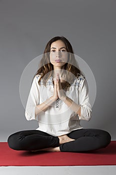 Yogi woman meditating