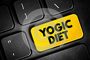 Yogic diet text button on keyboard, concept background