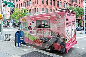 Yogo frozen yogurt truck in Manhattan, New York City
