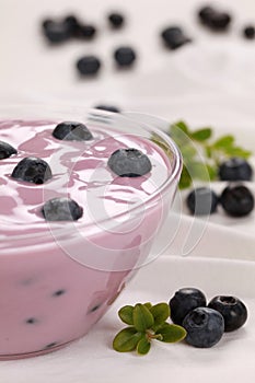 Yogurt with bilberries