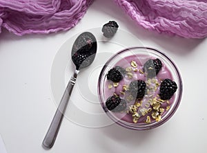 Yogurt, Blackberries and Granola