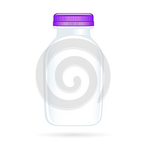 Yogurt blank bottle isolated