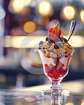 Yogurt with cereals and berries