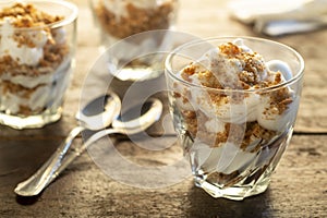 Yogurt and crumbled amaretti biscuits