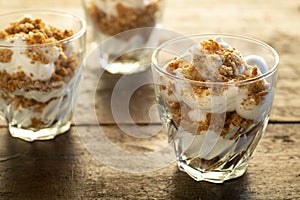 Yogurt and crumbled amaretti biscuits