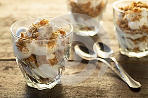 Yogurt and crumbled amaretti biscuits