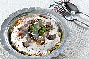 Yogurt eggplant meat