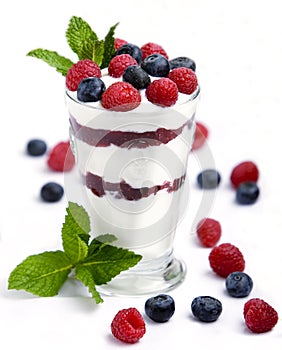 Yogurt and fresh berry parfait