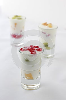 Yogurt with fresh fruit photo