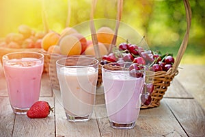 Yogurt with fresh organic fruits