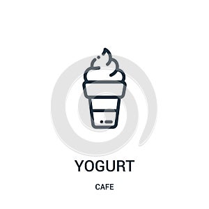 yogurt icon vector from cafe collection. Thin line yogurt outline icon vector illustration. Linear symbol
