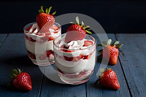 Yogurt indulgence strawberry parfait captured in mouthwatering detail