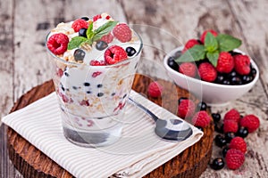 yogurt with muesli and berries