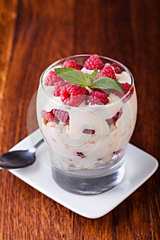 Yogurt with muesli and berries