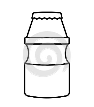 Yogurt Probiotic Drink Bottle in Line Icon PNG Illustration