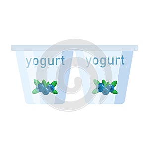 Yogurt vectorillustration in a flat style isolated on white back