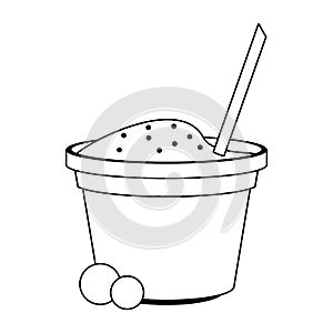 Yogurth cup with straw in black and white photo