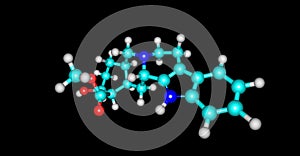 Yohimbine molecular structure isolated on black photo